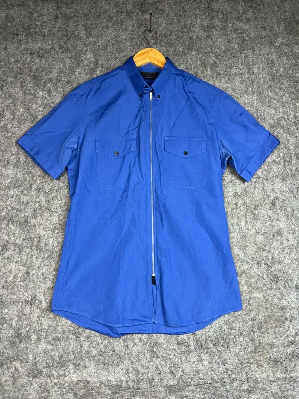 Alexander McQueen Cobalt Blue Shirt with Black Labels Size M